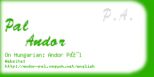 pal andor business card